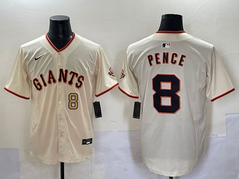 Men 2025 San Francisco Giants #8 Pence Cream Game Nike MLB Jersey style 3